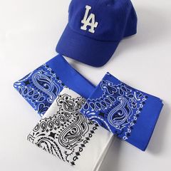 【3枚セット】MLB ロサンゼルス・ドジャースカラー HAV-A-HANK/ハバハンク オリジナル ペーズリーバンダナ アメリカ製 新品 DODGERS-