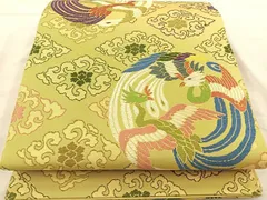 平和屋着物◎アンティーク　大正ロマン　丸帯　鳳凰丸文　正絹　逸品　BAAS6162fc