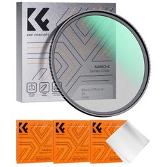 【新着商品】K&F Concept 52mm ブラックミスト1/4フィルター ソフト効果 1/4 コントラスト調整用 ソフト描写用フィルター 多層ナノコーティング 航空アルミ材質 薄枠 3枚クリーニングクロス付き （K シリーズ）
