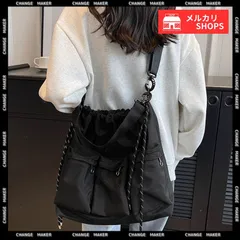 ドローストリング ショルダーバッグ 大容量 マルチポケット ナイロンバッグ カジュアル 巾着バッグ 大きめ 肩掛けバッグ 通勤 通学 旅行 手提げバッグ 多収納 かばん 男女兼用 ユニセックス バッグ 斜め掛けバッグ 軽量 軽い CH1XIUF-078