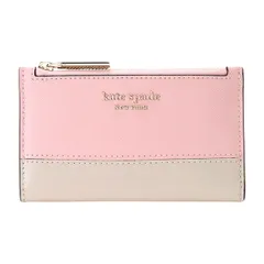 新品 ケイトスペード kate spade 2つ折り財布 スリム バイフォールド ウォレット チュチュピンク/クリスプリネン