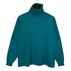 90年代 USA製 LANDS' END ランズエンド 長袖Ｔシャツ タートルネック グリーン (レディース XL) 中古 古着 O4627