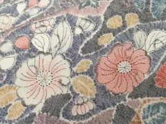 無地小紋 ふくれ織 紋意匠 辻ヶ花 落款入 正絹 反物 無地小紋 ふくれ織 紋意匠 正絹 反物（正絹着物切り売り ふくれ
