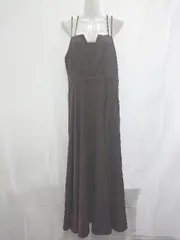 ◇ ⊇ 未使用 Louere ルエレ タグ付き ロング キャミソール ワンピース サイズXL ブラウン系 レディース E  【1507230006875】
