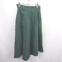 ◇ Θ NICOLE CLUB 膝下丈 フレア スカート サイズ38 グリーン系 レディース E  【1506230021086】