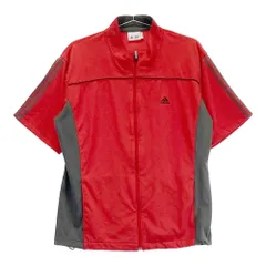 サイズ：L ADIDAS GOLF アディダスゴルフ  半袖ジップジャケット  レッド系 [240101327409] ゴルフウェア メンズ ストスト