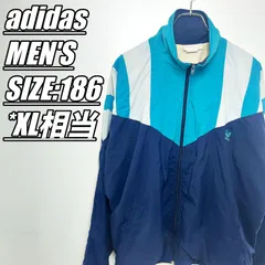 【US古着・80~90’s】adidas アディダス ジップアップジャケット メンズ サイズ表記186 XL相当 ネイビーxグレーxターコイズブルー