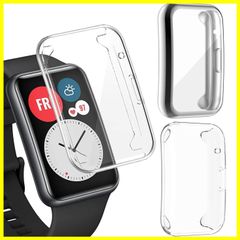 ケース 対応 Huawei Watch Fit Gengenshi TIA-B09, TPU 全面保護カバー擦り傷防止 防衝撃 高透過率 (明るいシルバー+クリア)
