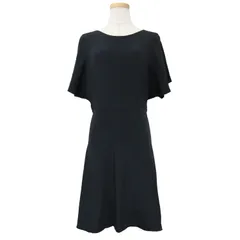 PRADA プラダ ワンピース ドレス ミニ シルク ブラック 黒 40(M) ドルマンスリーブ 半袖 フレアワンピース イタリア製 シンプル 無地 きれいめ 上品 フォーマル 【レディース】のサムネイル