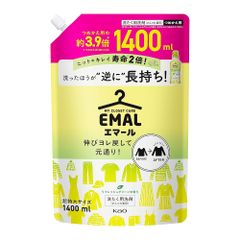 エマール 【大容量】 伸びヨレ戻して元通り、洗ったほうが、逆に長持ち! リフレッシュグリーンの香り 詰替え用 1,400ml