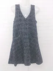 ◇ any SiS グレンチェック 装飾ビジュー ノースリーブ ミニ ワンピース サイズ2 ブラック ホワイト レディース P  【1305240007321】のサムネイル