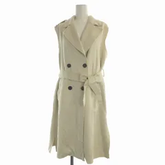 ザラ ZARA ベスト ジレ ダブル コート ノースリーブ ロング フェイクスエード S ベージュ /EA