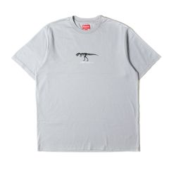 Supreme シュプリーム Tシャツ サイズ:L 22AW ティラノザウルス ロゴ 刺繍 クルーネック 半袖Tシャツ B.C. S/S Top グレー トップス カットソー【メンズ】