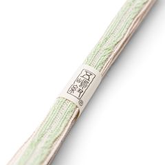 新品　夏用　江戸組紐　五嶋紐　帯締め　捻り縞　洗柿×黄緑