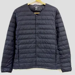 UNIQLO ユニクロ ウルトラライトダウン コンパクトジャケット ノーカラーカーディガン L メンズ 襟調節ボタン 収納袋付