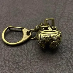 真鍮 キーホルダー ガーディアンベル 鈴 C ビンテージ ヴィンテージ ハンドメイド 風水 開運 金運 縁起物 128