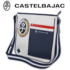 カステルバジャック CASTELBAJAC ショルダーバッグ 大 ミック ホワイト×ネイビー 白 紺 メンズ レディース 軽量 A4 トリコロール 大きめ ブランド レザー調