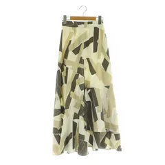 ココディール COCO DEAL 23SS 幾何プリントアシメティアードイレヘムスカート ロング 1 ホワイト ベージュ /MY ■OS