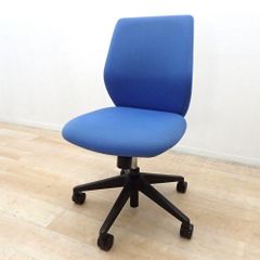 肘無オフィスチェア NC-110 シンクロロッキング ローバック ワークチェア 布張り 在宅 コンパクト EG18212-1 中古オフィス家具