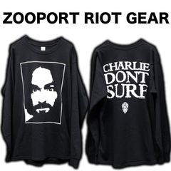 ZOOPORT RIOT GEAR / CHARLES MANSON / CHARLIE DONT SURF / 長袖Tシャツ LS ロンT 黒 ブラック Lサイズ チャールズマンソン アクセルローズ GNR ズーポート 90's 00's 復刻 リバイバル