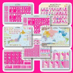 【新着商品】世界地図 ひらがな カタカナ アルファベット 漢字1年生 【日本地図 すうじ 九九 】知育 おもちゃ 入学祝い9枚セット 受験 防水 キッズ 勉強 お風呂ポスター 幼児 男の子 女の子 デスクマット