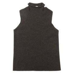 HERMES エルメス 長袖 ロールネック ニット トップス タートルネック レディース カシミヤ イエロー L ヴィンテージ HERMES エルメス 長袖 ロールネック ニット トップス