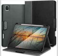 ★KingBlanc iPad Pro 11インチ ケース 第4/3/2/1世代 2022/2021/2020/2018 モデル兼用 手帳型 ペンホルダー付き Apple Pencil収納可能  カバー iPadPro11 対応, ブラック