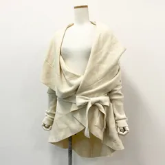 16h9 ALEXANDER McQUEEN アレキサンダーマックイーン ニットカーディガン 変形 カシミヤ ウエストリボン XS アイボリー レディース イタリア製のサムネイル