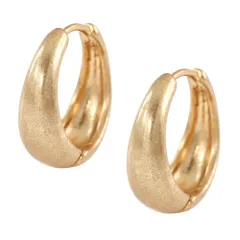 【B：ヴィンテージGD×ピアス】[Cream dot. クリームドット公式] ピアス レディース  フープ 金属アレルギー ニッケルフリー 中折れ キャッチレス 開閉式 ヴィンテージ調 艶消し マット ぷっくり 3タイプ フープフィット 大人 