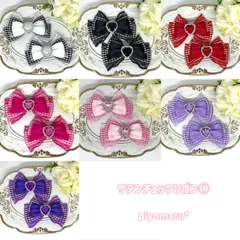 リボン♡ヘアクリップ♡量産型♡地雷系♡サテンチェック①