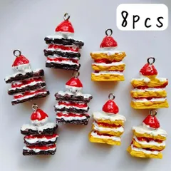 ケーキチャーム スイーツ お菓子 チョコレート ハロウィン 食べ物 食品サンプル ミニチュア いちご ハンドメイドパーツ まとめ売り 素材 材料 アクセサリー 手芸 バッグチャーム キーホルダー ピアス イヤリング かわいい 可愛い 個性的