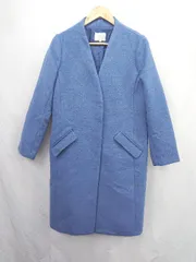 ◇ ⊇ grove グローブ 長袖 ノーカラーコート サイズM ブルー レディース E  【1506190010007】