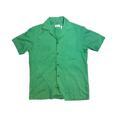 オールドステューシー STUSSY 半袖シャツ 緑 M 前立てレインボー 美品 