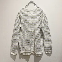 SIMPLE LIFE シンプルライフ　レディース　トップス　ニット　セーター　長袖　Vネック　ボーダー　バックロング　ホワイト　グレー系　ベージュ系　マルチカラー　Lサイズ　カジュアル　かわいい　SU116h546