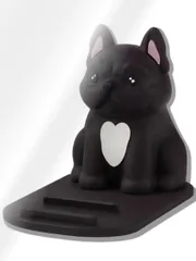 CIOP 【 どうぶつ スマホスタンド (ブラック 01) フレンチ ブルドッグ お座り 】 スマホ立て かわいい 可愛い おしゃれ フィギュア 卓上 iphone/ipad/タブレットパソコン 