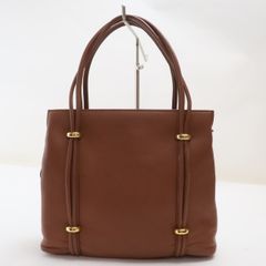 2506-27 ハマノ 濱野 ハンドバッグ Hamano レザー製 ブラウン 金金具