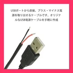【スタッフおすすめ！】USB電源ケーブル 5V 電源供給 バッテリー 修理 電子工作 USB自作端子2ピン充電器プラグライン DIY 給電ケーブル オス (1M)