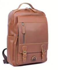 バッグ バックパック ビジネスリュック 牛革 革 メンズ レディース メンズリュック 大容量 レザー リュックサック ノートPCバッグ 防水 通勤 通学 旅行 出張 就活 仕事 a4 ノートパソコン ビジネスバック デイパック カジュアル ライトブラウン