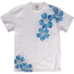 舞桜柄メンズ Tシャツ 手描きで描いた和風の桜柄Tシャツ