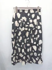 ◇ Θ antiqua アンティカ ドット 水玉柄 ロング丈 フレア スカート サイズ表記なし ブラック系 レディース E  【1507100009678】