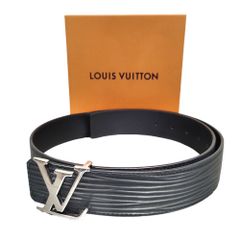 LOUIS VUITTON ルイ・ヴィトン LVイニシャル エピ リバーシブル ベルト F ブラック/シルバー