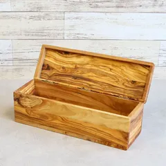 チュニジア製　ハンドメイド　オリーブウッドのワインボトルボックス　ワインボトル用木箱　一点物【アウトレット・訳あり】