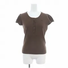 バーバリーブルーレーベル BURBERRY BLUE LABEL ショートスリーブニット カットソー 半袖 パフスリーブ 38 茶色 ブラウン /DO ■OS