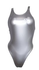 SWIMHXBY 競泳水着 レディース  エナメル シルバー ハイレグ 280 S-7XL