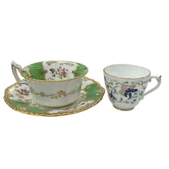 コールポートバットウィング　カップ&ソーサー　ルビー色レアカラー、ダブルハンドル コールポートバットウィング カップ&ソーサー ルビー色レア