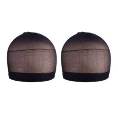 【数量限定】ウィッグキャップ2点セット 伸縮性あり ウィッグネット インナーキャップ 通気 ウィッグ フルウィッグ用（ブラック）