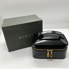 GUCCI グッチ バンブー エナメル バニティバッグ ポーチ