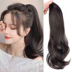 新品 HAIRCUBE ポニーテールウィッグ ポイントウィッグ カール ロング ポニーテールウィッグ ウィッグ 巻き髪 40cm 簡単クリップ式 エクステ ウィッグ ポニーテール ロング 自然（ブラウンとブラック）