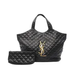 サンローランパリ SAINT LAURENT PARIS トートバッグ イカール マキシ ショッピングバッグ ブラック ラムスキン（羊革） イカール マキシ ショッピングバッグ レディース Used Aのサムネイル