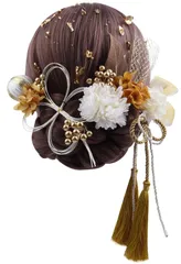 水引 金箔 結婚式 成人式 飾り紐 ゴールド 髪飾り 卒業式 七五三 浴衣に 和装 振袖 袴 (ゴールド)